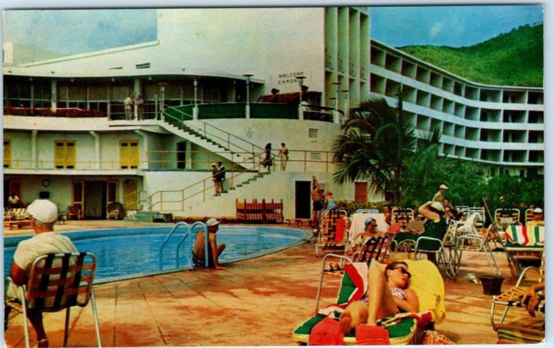 ST. THOMAS, U.S Virgin Islands  VIRGIN ISLES HOTEL Pool  Cunard Line Postcard