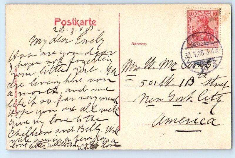 Cologne North Rhine-Westphalia Germany Postcard Hansaring Road View 1908