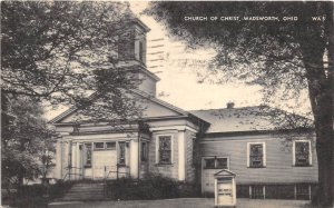 Wadsworth Ohio 1942 Postcard Church Of Christ