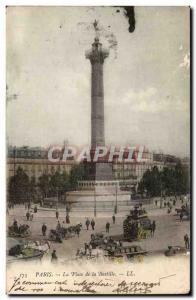 Paris - 11 - The Place de la Bastille - Old Postcard