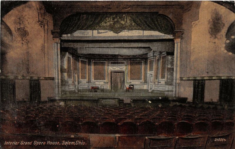 F41/ Salem Ohio Postcard Columbiana County c1910 Oper House Interior 18