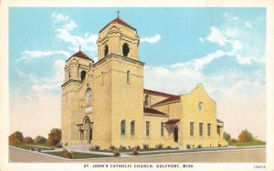 St. John's Catholic Church, Gulfport, Mississippi ca 1920s Rare Vintage Postcard