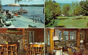 HARRISON, ME Maine  SILVER BIRCH LODGE~COTTAGES  Roadside LONG LAKE  Postcard