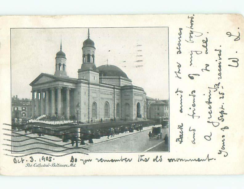 1905 very early view - CATHEDRAL BUILDING Baltimore Maryland MD n6657