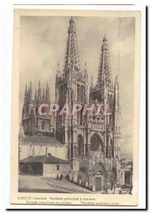 Spain Espana Postcard Old Burgos Catedral Fachada principal y Crucero