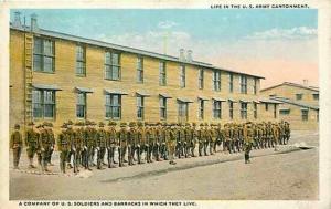 Military, Life in The U.S. Army Cantonment, Company of Soldiers and Barracks