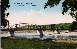 Lethbridge AB Old Man River Bridge Eatons Tea Housewife Advertising Postcard H23