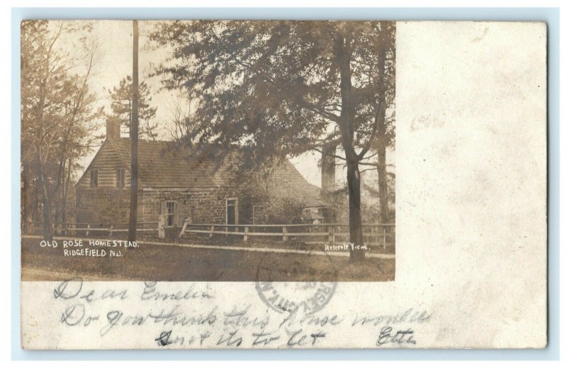 1901 Old Rose Homestead Ridgefield New Jersey NJ Posted RPPC Photo Postcard