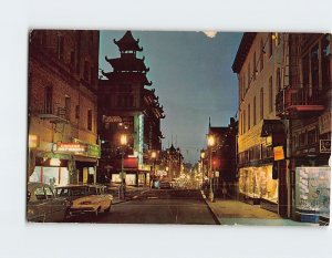 Postcard Chinatown At Night, San Francisco, California