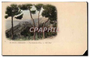 Old Postcard From Nice Monaco Vue Generale of Eze