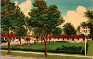 Postcard TX Amarillo Bungalow Courts Route 87 & 287 Roadside LINEN 1940s S59