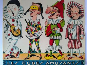 Vintage Print Original Game Cube Art France 8 Differ Charlie Chaplin Jester 1920