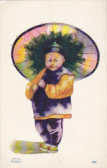 Oriental Child With Parasol