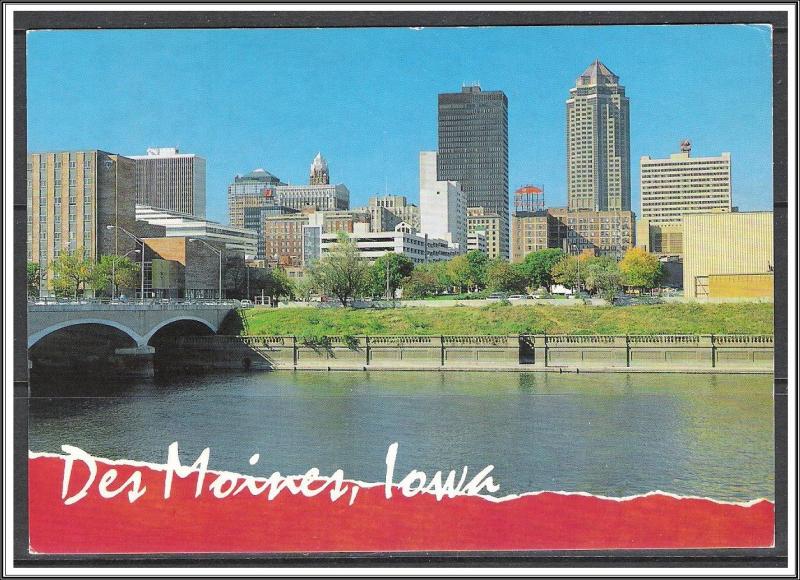 Iowa Des Moines Skyline Scenic View - [IA-036X]