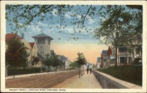 Chelsea MA County Road West c1920 Postcard