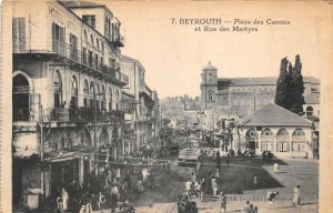 BT16128 place des canons et rue des martyrs tram beyrouth liban lebanon