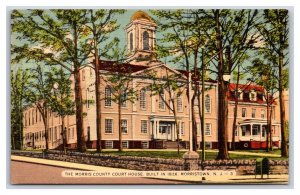 Morris County Courthouse Morristown New Jersey NJ UNP Unused Linen Postcard W18