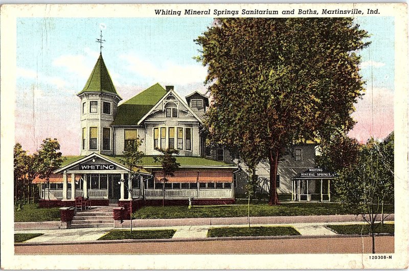 Postcard BUILDING SCENE Martinsville Indiana IN AI2134