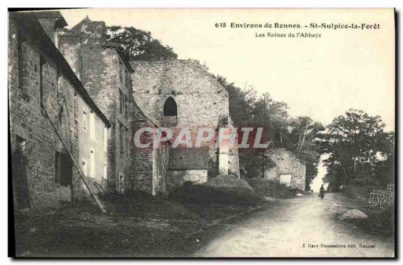 Old Postcard Environs de Rennes St Sulpice la Foret The ruins of the abbey