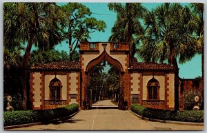 Sarasota Florida 1960s Postcard John Ringling Residence Ca D'Zan Gatehouse