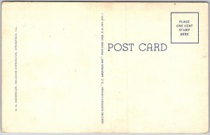 Springfield Illinois, State Capitol, Abraham Lincoln Statue, Vintage Postcard