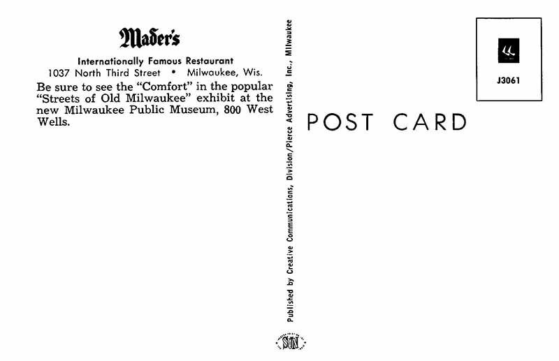 Postcard RESTAURANT SCENE Milwaukee Wisconsin WI AR3014