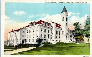 1940s Student Building Indiana Univerity Bloomington IN Postcard