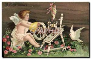 Old Postcard Fun Children Angel Dove