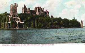 Vintage Postcard Mr. George Boldt Palatial Residence New York City NY A.C. B.