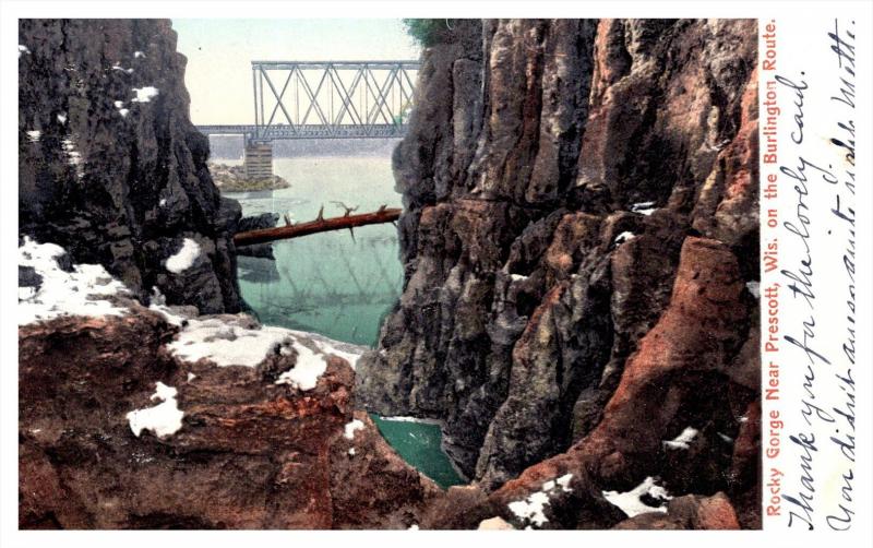 Wisconsin Prescott   Rocky Gorge  and View of Bridge