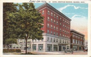 Postcard Hotel Jonathan Warner Warren OH