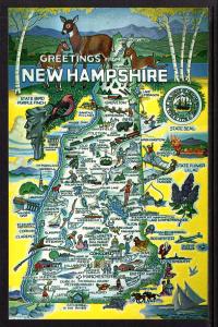 Greetings From New Hampshire,Map