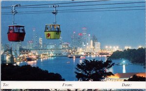 Singapore Cable Car Mt Faber to Sentosa Unused Continental Postcard C10