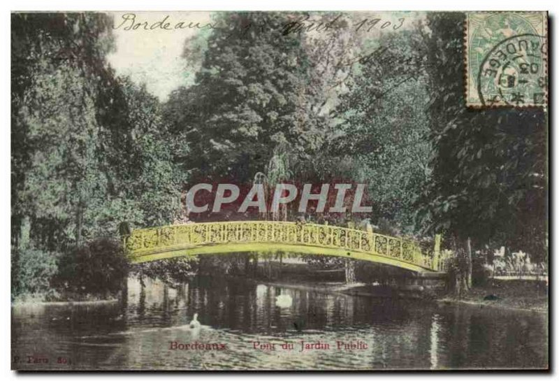 Postcard Old Bordeaux Public Garden Bridge