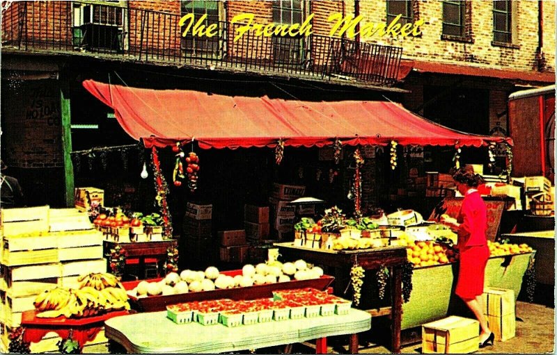 French Market Fruit Display New Orleans Louisiana LA Chrome Postcard 1969