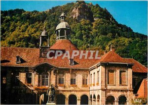 Modern Postcard Salins les Bains Jura Spa Hotel de Ville and the statue of Ge...