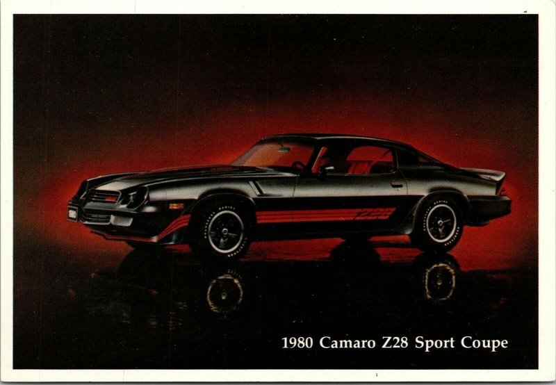 Vtg 1980 Chevy Camaro Z28 Sport Coupe Chevrolet Automobile Advertising Postcard