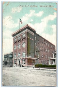 c1910 JOOF Building Exterior Worcester Massachusetts MA Vintage Antique Postcard