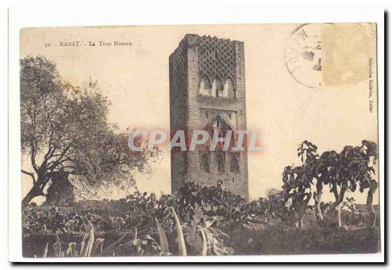 Rabat Morocco Old Postcard La Tour Hassan