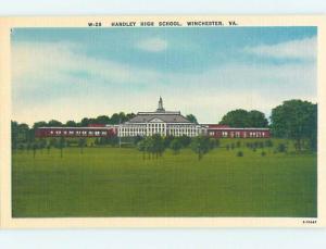 Unused Linen HIGH SCHOOL Winchester Virginia VA k0107