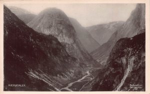 L390 Norway Naerodalen mountains vintage postcard