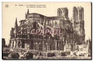 Old Postcard Reims Cathedral Army