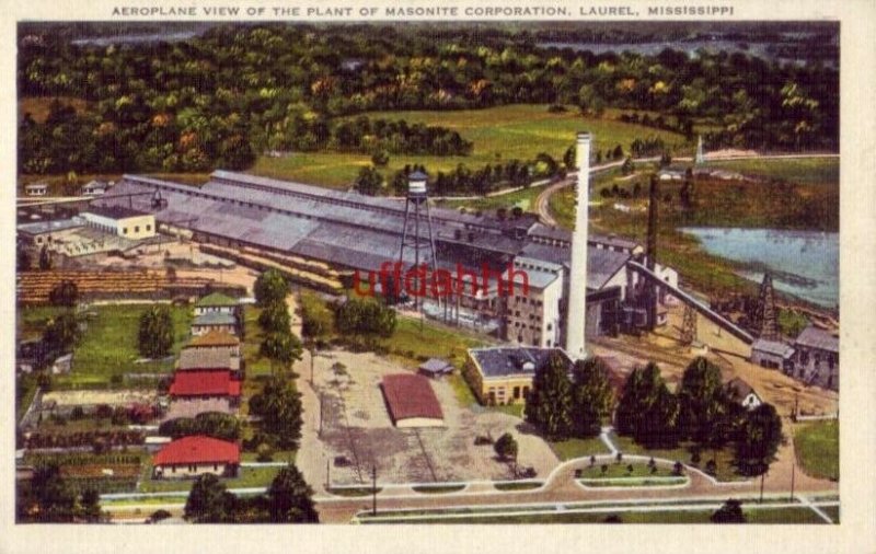 AEROPLANE VIEW OF THE PLANT OF MASONITE CORPORATION, LAUREL, MS.