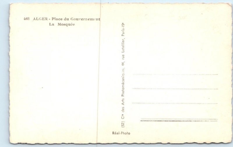 RPPC Alger - Place du Gouvernment - ALGERIA Postcard