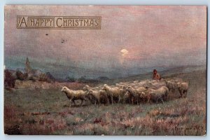Minnesota MN Postcard A Happy Christmas The Shepherd 1908 Oilette Tuck Art