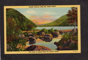 ME Acadia National Park Mt Desert Island Bubble Pond Bar Harbor Maine Postcard