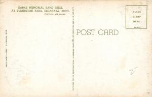 Escanaba Michigan~Ludington Park~Karas Memorial Bank Shell~1957 Postcard