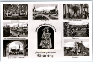 c1950s Altotting, Germany Multi View Novelty Flip Open View Postcard Shrine A347