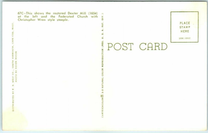 Postcard - Greetings from Sandwich, Cape Cod, Massachusetts