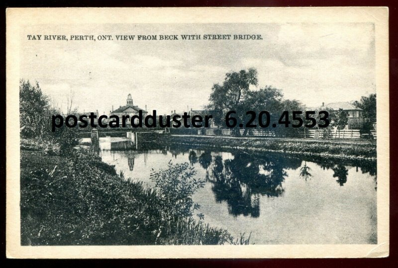 h3964 - PERTH Ontario Postcard 1910s Tay River Bridge